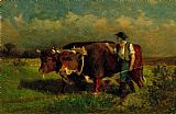 man with two oxen by Edward Mitchell Bannister